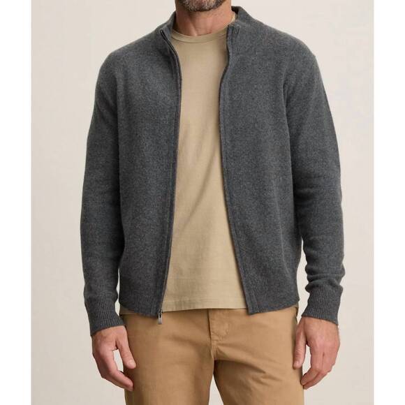 NEW VELVET BY GRAHAM & SPENCER dallen zip-up sweater in storm
